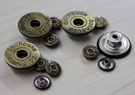 Kuningan Matt / Aluminium Custom Pakaian Buttons Putaran Untuk Jeans