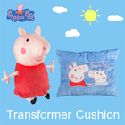 Mode Reversible Peppa Pig Plush Toy Bantal Dan Bantal Untuk Bedding