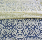 Voile Kuning Cotton Nylon Lace Fabric Ramah Lingkungan Dyeing Untuk Tirai Dekorasi CY-DK0035