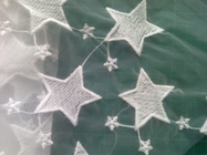 Pentagram Qmilch organza bordir Lace Fabric, kain renda bintang