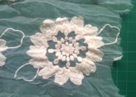 Pure Cotton organza bordir bunga Lace Fabric Garment Eco Friendly