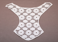 Putih Kustom Hand Made Cotton Bordir Crochet Lace Trims Collar untuk Apparels
