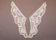 Putih OEM Handmade 100 Cotton Peter Pan Crochet Lace Collar Motif untuk Pakaian