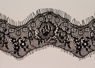 Kemeja OEM Black Hand Crochet Nylon Gelombang Eyelash Lace Potong Untuk Wanita Gaun