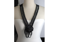 Sweater hitam Flower Chunky Handmade Beaded Necklaces untuk Lady