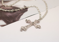 Mode Kostum Perhiasan berlian imitasi Palang Woemen Handcrafted Kalung (JNL0007)