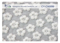 Bunga Bentuk Putih Bordir Lace Fabric untuk Wedding Dress CY-CX0099