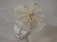 Putih normal Hari Wanita fascinator Topi Dengan Tombol Covered, Plastik Headband