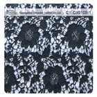 Kain katun putih / warna hitam nilon bunga gaun, bordir renda