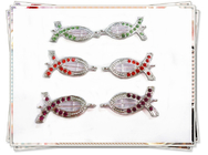 Membuat Perhiasan multicolor kristal Fish Charm Pendant Handmade Necklace