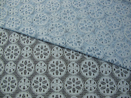 Royal Blue Cotton Nylon Lace Fabric Snowflake Desain Dress Bahan