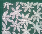Katun bordir air jala kain renda larut, pola bunga untuk gaun formal