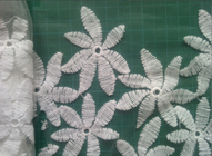 Katun bordir air jala kain renda larut, pola bunga untuk gaun formal