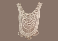 Gading Tangan Bordir Dyeable 100 Cotton Crochet Lace Fabric Collar untuk Lady Pakaian