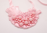 merah muda manik-manik kerah kalung, Fabric manik tertutup Handcrafted Kalung (NL-520)