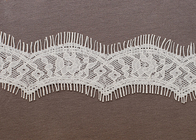 Disesuaikan OEM Crochet Gading Cotton Gelombang Eyelash Lace Potong Kain untuk Wanita