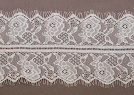 Lebar Bordir OEM Crochet Putih Cotton Gelombang Eyelash Lace Potong