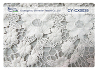 100% Nylon Jacquard Lace Fabric dengan Putih / Hijau / Biru Warna CY-CX0039