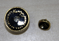 Datar 3D Berlian Custom Pakaian Buttons Logam Dalam Gun Logam / Perak