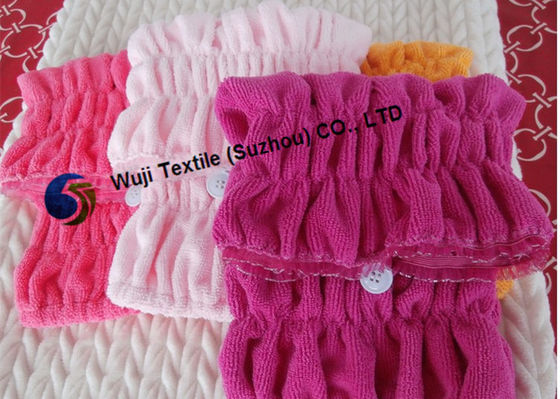 37 * 16cm Disesuaikan Percetakan dan Bordir rambut Pengeringan Turban dengan Lace
