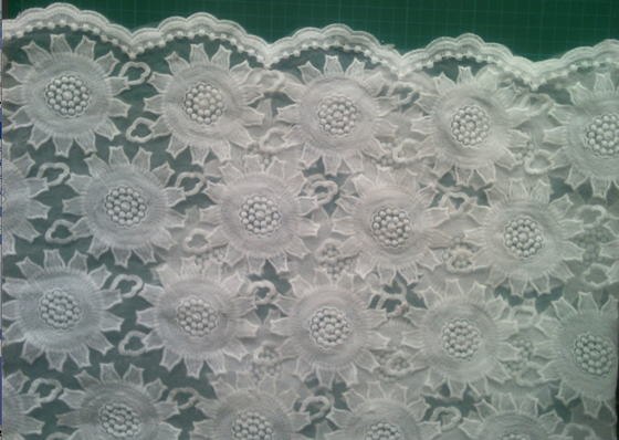 80cm organza Bordir Lace Fabric Cotton untuk gaun pengantin