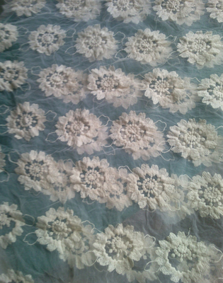 Pure Cotton organza bordir bunga Lace Fabric Garment Eco Friendly