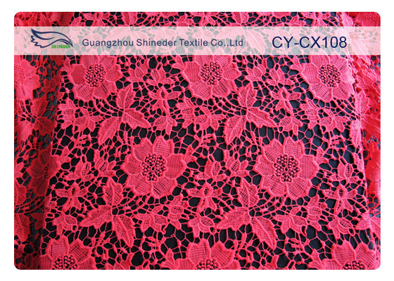 Mode Pakaian Bordir Nylon Cotton Lace Fabric / Kain Rajutan Renda