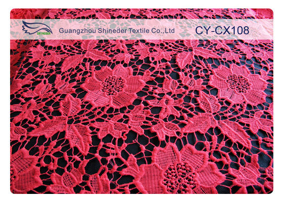Mode Pakaian Bordir Nylon Cotton Lace Fabric / Kain Rajutan Renda
