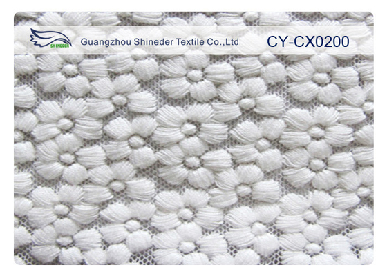 Kain Renda Bordir Rajutan Dijalin Dgn Tali Nylon Dengan Spandex Dan Polyester