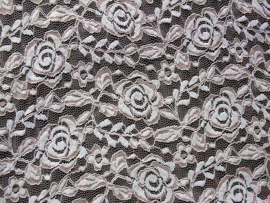 Cotton Spandex Polyester Melar Lace Fabric Dengan Mesh Rajutan Bunga Lace