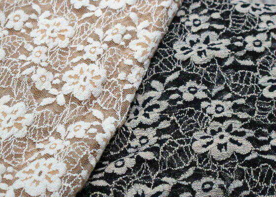 Anti-Static Spandex Elastis Lace Fabric Dengan 150cm Lebar OEM / ODM CY-LW0652