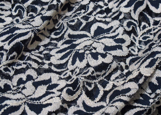 Kustom Bunga Nylon Elastic Lace Fabric Untuk Pelapis OEM / ODM CY-LW0790