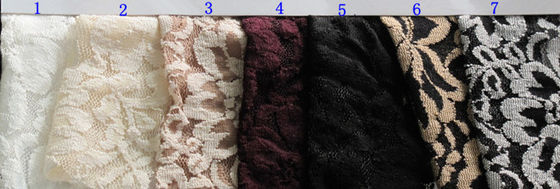 Kustom Bunga Nylon Elastic Lace Fabric Untuk Pelapis OEM / ODM CY-LW0790