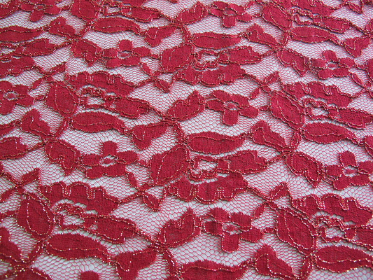 Kain Katun Biru Royal Nylon Gold Metallic Crochet Lace By The Yard