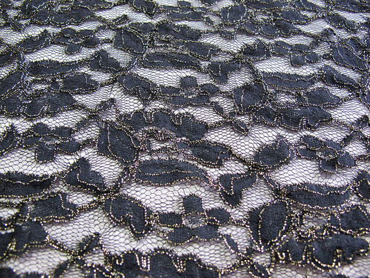 Kain Katun Biru Royal Nylon Gold Metallic Crochet Lace By The Yard