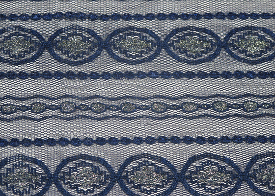 Bergigi Tepi Emas Metallic Lace Fabric Shrink-Resistant SGS CY-LW0208