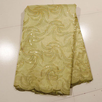 Kain Lace Emas Bordir Untuk Wedding Dress, Garment