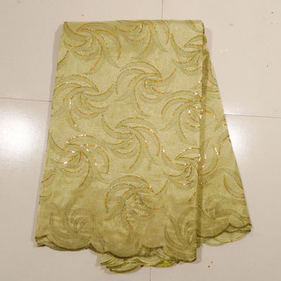 Kain Lace Emas Bordir Untuk Wedding Dress, Garment