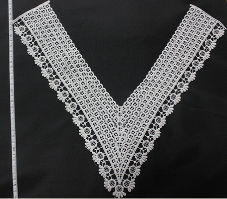 Neck Lace Bordir Collar Busana Motif Susu Poly Putih untuk Busana
