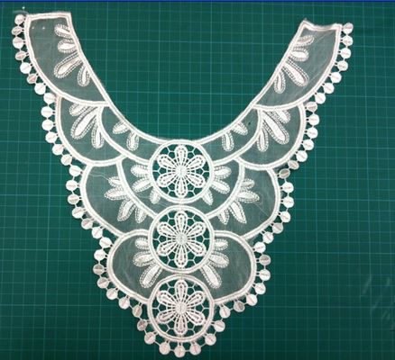 Bordir katun jala kerah, Disesuaikan crochet lace collar