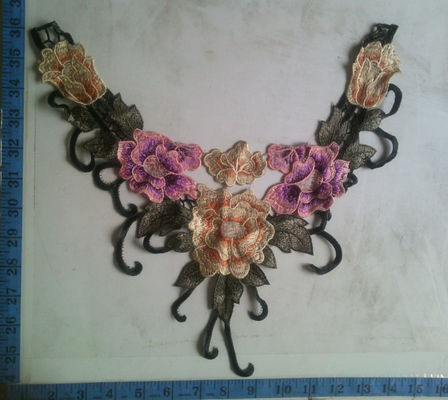 Colorful kerah bunga 14 inch Busana Motif Bordir halus