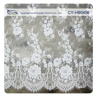 Pernikahan Floral Eyelash Lace Trim, Kain Renda Eyelash Grosir UL Diuji