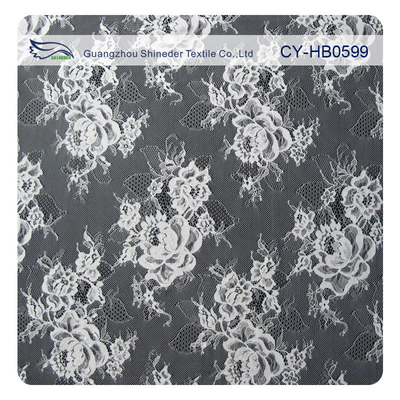 Kustom elastis Bridal Eyelash Lace Trim, White Bridal Lace Fabric
