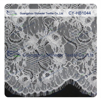 Big Bridal Eyelash Chantilly Lace Trim / Kain Renda Bergigi