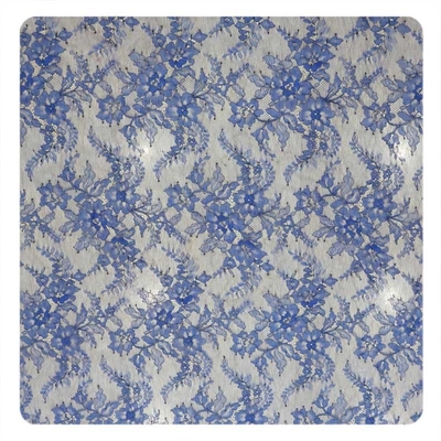 Indah Merah Dan Biru Eyelash Lace Potong Dengan Halaman Untuk Gaun Pengantin
