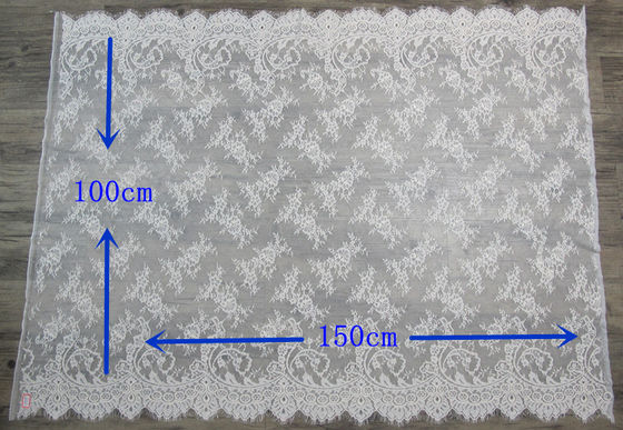 Lembut Nylon Cotton Eyelash Lace Trim, Wedding Dress White Lace Fabric