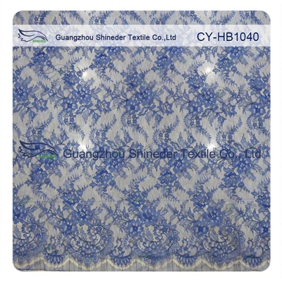 Berwarna jahit Eyelash Guipure Lace Potong Wedding Dress Fabric