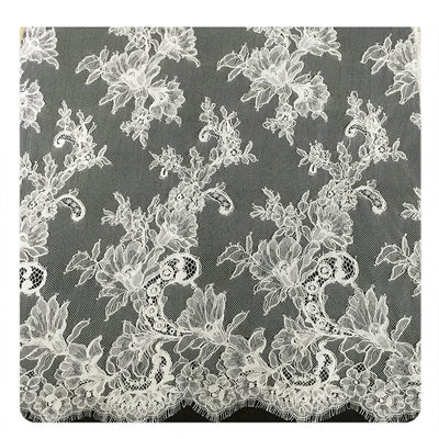 Gading Eyelash Chantilly Lace Trim, Kain Renda Cord Cord Bridal