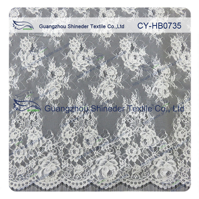 Kain Jacquard Jahit Bulu Mata Lace Potong By The Yard, Custom Dicetak