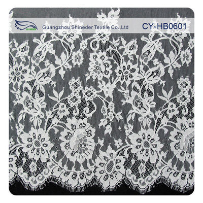 Nylon Eyelet Lace Trim, Floral Scallop Bridal Lace Untuk Evening Dress